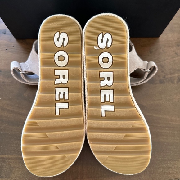 SOREL Cameron Wedge Espadrille Sandal Open Toe Crushed Clay/Gum 17 Size 9 NEW - Picture 8 of 12